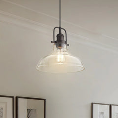 Clear Glass Dome Pendant Light Farmhouse Style