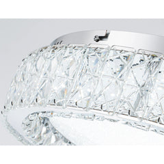 Chrome LED Flush Mount Ceiling Light With Clear Crystal Accents