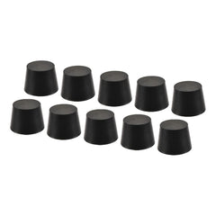 YOKIVE 10Pcs Rubber Stoppers, Tapered Plugs with High-Temperature Resistance | Protect Hole, Great for Lab Industry (Black, 8.2mm to 12.7mm)