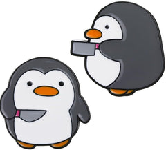 2pcs Yellow Duck Holding a Banana Knife penguin Holding a Knife Cute Duckling Enamel Pin Brooch Alloy Badge Backpack decoration for Backpacks