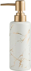 Hand Soap Dispenser Ceramic Soap Dispenser for Bathroom and Kitchen | Hand Soap Pump Liquid Dispenser | Unique Marble Soap Pump Spring Decor