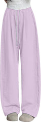 Fashion Sweatpants for Women Wide Leg High Elastic Waist Pants Lightweight Breathable Long Pants with Pockets