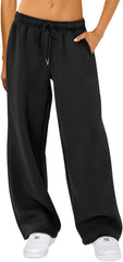 Giraropa Womens Baggy Sweatpants Lounge Boyfriend Elastic Waist Drawstring Wide Straight Leg Loose Jogging Pants