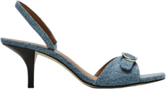 Kitten Heels for Women Square Toe Slingback Sandals Slip-on Strappy Low Heel Pumps Summer Dress Shoes