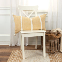 Rizzy Home Striped Throw Pillow with Tassels, 14x26
