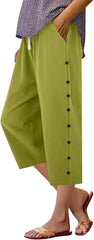 Capri Pants for Women Womens Capris Linen Pants with Pockets Cotton Trousers for Women Ladies Summer Causel Slacks
