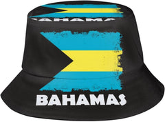 Bahamas Flag Bucket Hat Packable Bahamian Sun Hats Outdoor Fisherman Caps for Men and Women