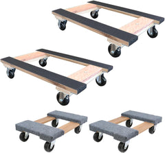 BoxerTool 18” x 30” Furniture Moving Pro Dollies – 2,400lbs Each Dolly – Solid Wood – Heavy Duty Caster Wheels – Pre Assembled Dollies - 2 Pack