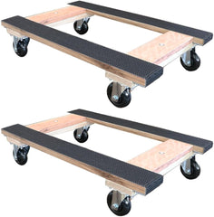 BoxerTool 18” x 30” Furniture Moving Pro Dollies – 2,400lbs Each Dolly – Solid Wood – Heavy Duty Caster Wheels – Pre Assembled Dollies - 2 Pack