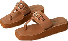 Women'S Slippers Fashionable Outer Wear Decorative Buckle Slope With Thick Womens ls Size 12 Wide Width