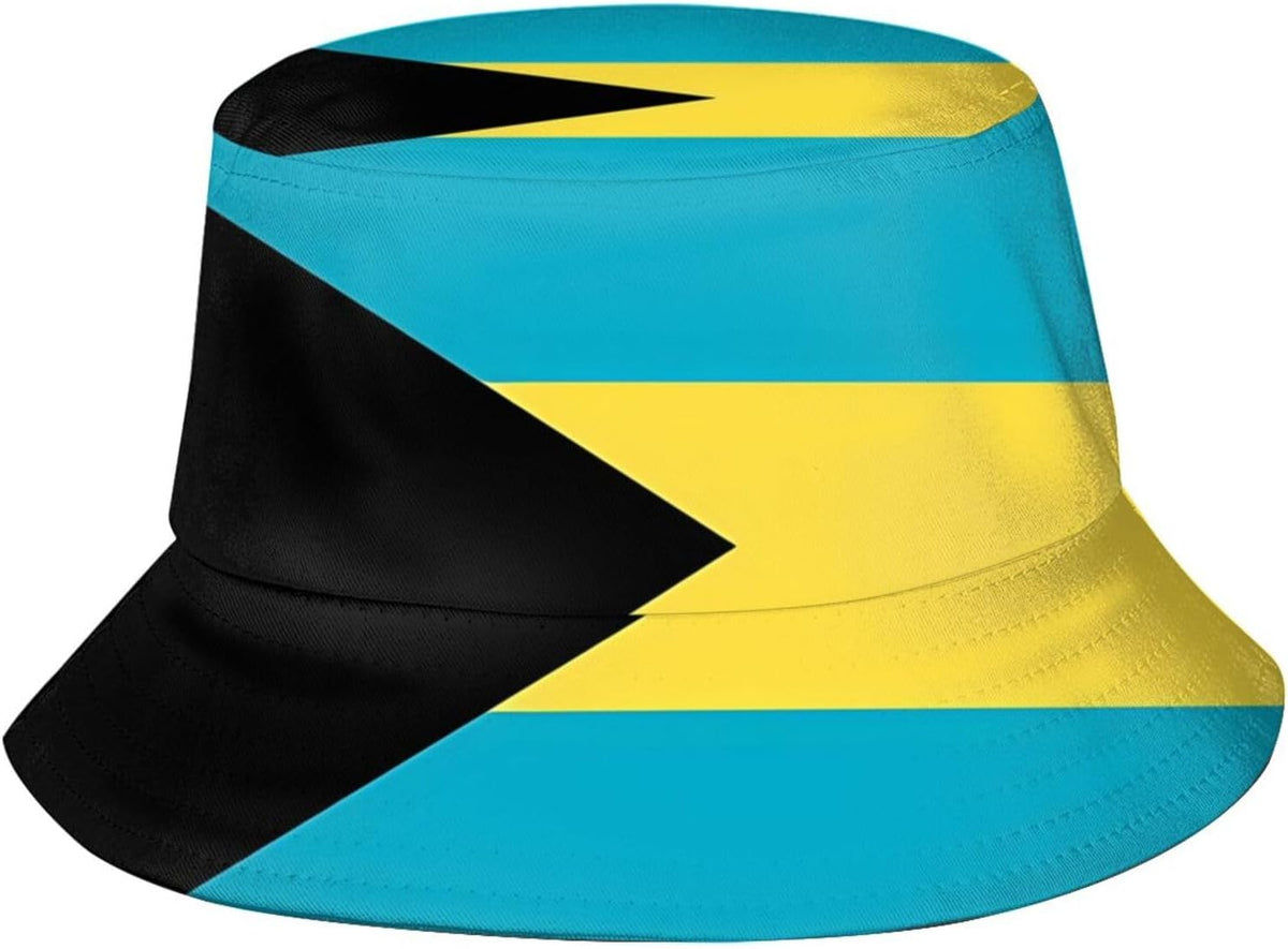 Bahamas Flag Bucket Hat Packable Bahamian Sun Hats Outdoor Fisherman Caps for Men and Women
