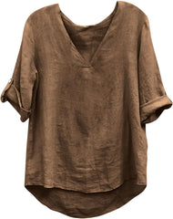 Womens Match Tops Tshirts Pants Sets for Women Linen Slit Straight Leg Plain Fall Summer Tshirts Sets 2025