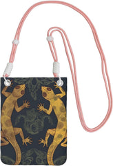 Gecko Lizards Cell Phone Purse For Women, Cell Phone Sleeve Pouch Case Wallet Bag With Black Shoulder Strap Travel Pouch