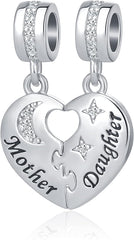 Love You Best Friend Grandma Wife Mom Heart Charm for Women Autism Birthday Cross Charms Fit Bracelets And Necklace
