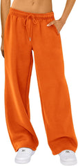 Giraropa Womens Baggy Sweatpants Lounge Boyfriend Elastic Waist Drawstring Wide Straight Leg Loose Jogging Pants