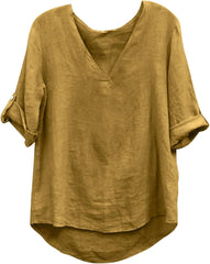 Womens Match Tops Tshirts Pants Sets for Women Linen Slit Straight Leg Plain Fall Summer Tshirts Sets 2025