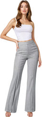 Hybrid & Company Women’s Ultra Stretch Ponte Bootcut Dress Pants – Sleek Pintuck, Pull On, Faux Pockets– Office & Casual