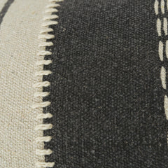Donny Osmond Charcoal/ Ivory Stripe Lumbar Throw Pillow, 14x26