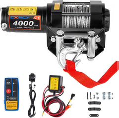 CXRCY 12V Electric Winch,20000LBS Load Capacity Synthetic Rope Towing Winches for Jeep Truck SUV,with Wired Handle and Wireless Remote