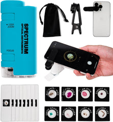Mini Microscope for Kids, 60X-120X Portable Handheld Microscope with 8 Slide Samples, Blue