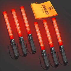2 Pack Traffic Wand, 21 Inch Red Traffic Control Wand with 3 Flashing Modes, LED Traffic Safety Baton with Side Clip for Traffic Control, Fire Rescue, Air Marshaling