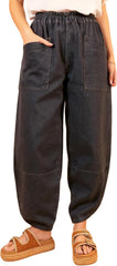 Yeokou Womens Baggy Wide Leg Jeans Casual Elastic Waisted Palazzo Harem Pants with Pockets