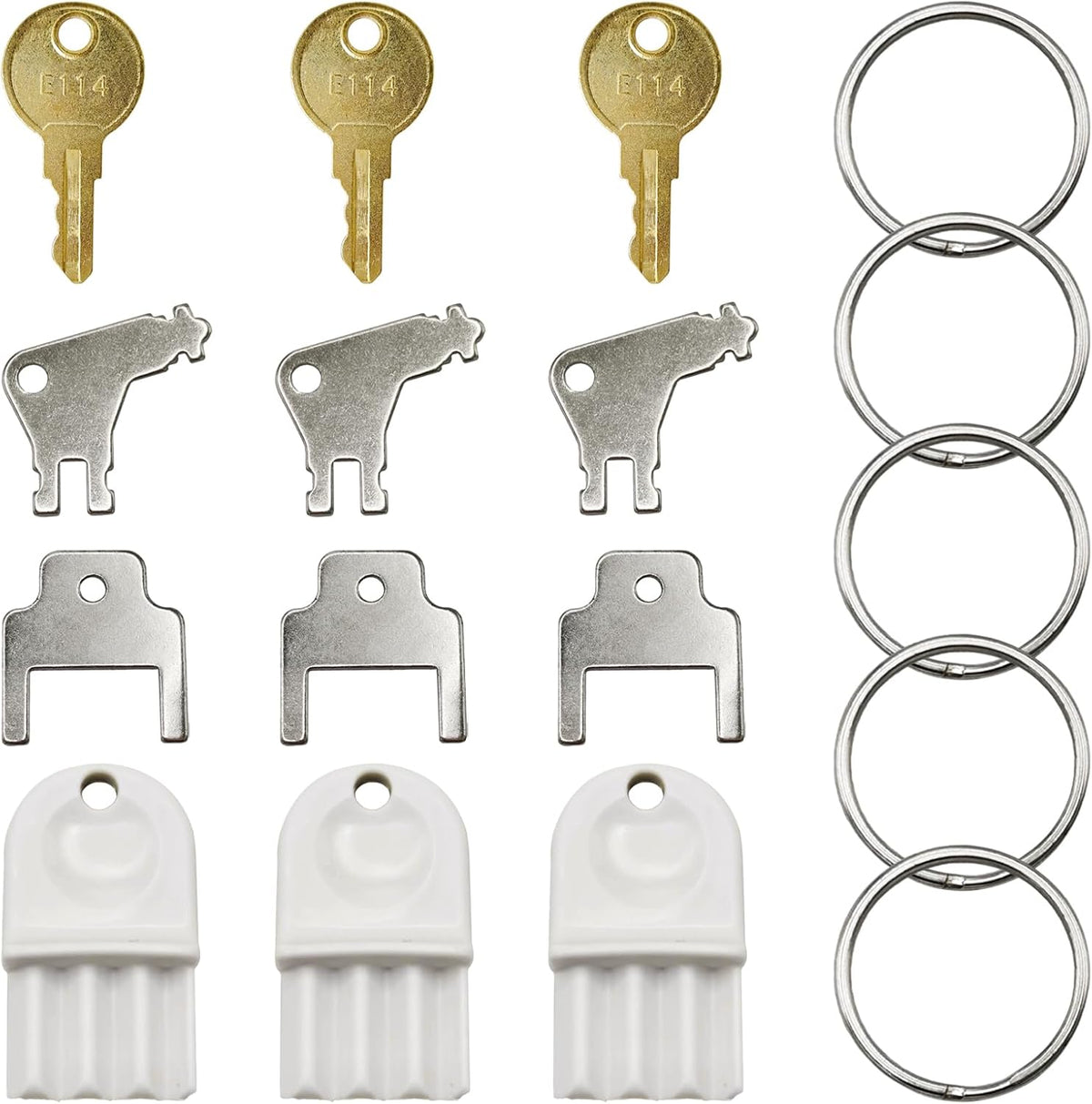 12 Pcs Paper Towel Dispenser Key Set, 4 Type Universal Paper Towel Key, Replacement Key Compatible for Georgia Pacific & Kimberly Clark, E114 Toilet Paper Dispensers and 770301 etc.