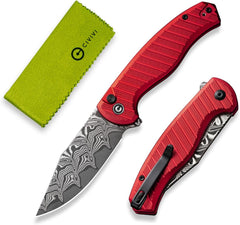CIVIVI Stormhowl Pocket Knife, Folding Knife with 3.3" Nitro-V Steel Blade Aluminum Handle Flipper and Button Opener Cool Knife for Gift,EDC C23040B-3