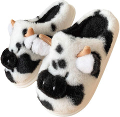 Caistre Women Cute Cow Ear Plush Slippers Fluffy House Non-Slip Slipper Indoor Outdoor Warm Faux Fur Animal Shoes 2025
