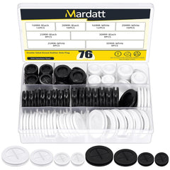12Pcs Large Rubber Grommets Kit, 50/60/70/80/90/100mm Round Double Sided Rubber Grommet Firewall Solid Closed Hole Plug Wire Protection Grommets for Drill Hole Wire Electrical Appliance Plumbing