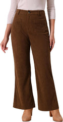 Seta T Women's Corduroy Pants 2025 Casual High Waisted Fall Winter Loose Wide Leg Pants with Pockets