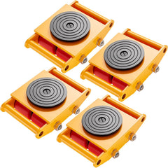 VEVOR 4PCS Machinery Skate Dolly, 26455LBS/12T Industrial Machinery Mover, Heavy Duty Carbon Steel Machinery Moving Skate & 4 Carbon Steel Wheels and 360° Rotation Non-Slip Cap for Moving Equipment