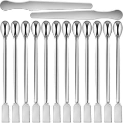 Artcome 12-Piece 7.87-Inch Long Handle Dual-Ended Spoon and Spatula Set, 201 Stainless Steel – Ideal for Stirring, Scooping, Scraping, and Sampling in Kitchens, Laboratories, and More
