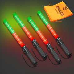 2 Pack Traffic Wand, 21 Inch Red Traffic Control Wand with 3 Flashing Modes, LED Traffic Safety Baton with Side Clip for Traffic Control, Fire Rescue, Air Marshaling