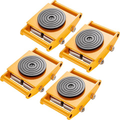 VEVOR 4PCS Machinery Skate Dolly, 26455LBS/12T Industrial Machinery Mover, Heavy Duty Carbon Steel Machinery Moving Skate & 4 Carbon Steel Wheels and 360° Rotation Non-Slip Cap for Moving Equipment