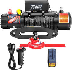 CXRCY 12V Electric Winch,20000LBS Load Capacity Synthetic Rope Towing Winches for Jeep Truck SUV,with Wired Handle and Wireless Remote