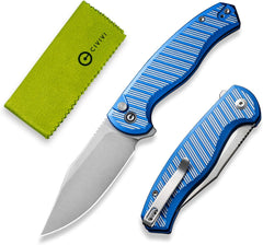 CIVIVI Stormhowl Pocket Knife, Folding Knife with 3.3" Nitro-V Steel Blade Aluminum Handle Flipper and Button Opener Cool Knife for Gift,EDC C23040B-3