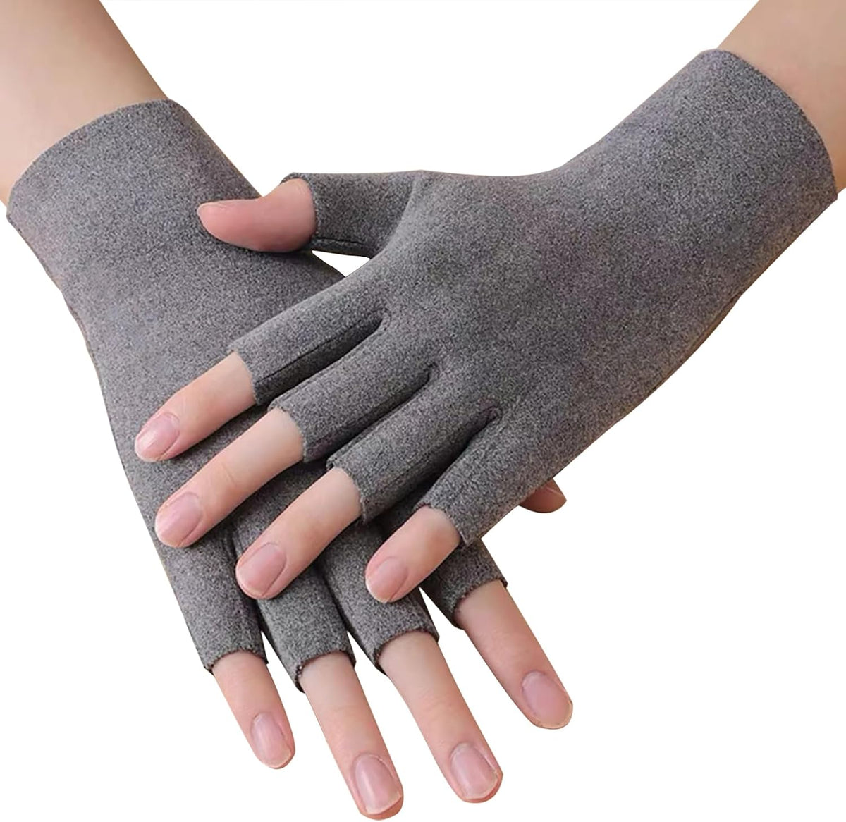 SayWow Typing Gloves for Cold Hands Women Cold Fingers Office Fingerless Thick Long Warm with Fleece for Winter