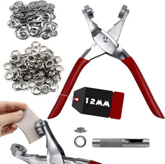CNQLIS Heavy Duty Grommet Tool Kit with 1100 Pcs Silver Grommets, 1/2" 5/16" and 3/8" Multi-Size Handheld Eyelet Tool Pliers Riveter for Tarps, Fabric Rings, Leather, Tents, Vinyl, Canvas and so on