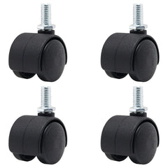 4 PCS 1 Inch Threaded Stem Caster Wheels, Nylon Locking Swivel Casters Furniture Wheel with Locking Brake, Replacement Casters 1" Castor Wheels for Tables, Workbenches, Kitchen Shelf