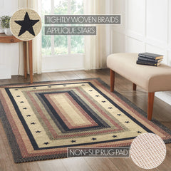 Colonial Star Jute Rug Rect w/ Pad 60x96 - 5' x 8' Rectangle