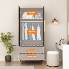 31.5"Wx70.9"H Armoire Wardrobe Storage Cabinet Closet Hanging Drawers