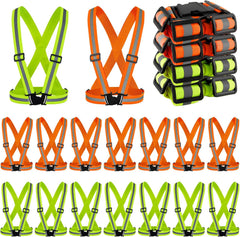 Hercicy 20 Pcs Reflective Vest High Visibility Safety Vests, Adjustable Bright Neon Lightweight Strap Gear (Orange)
