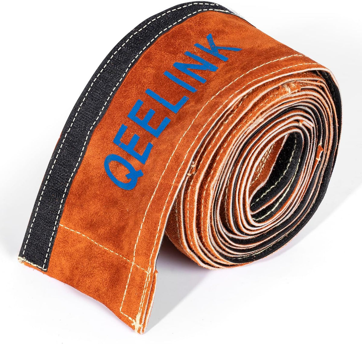 QeeLink TIG Welding Torch Cable Cover Flame Resistant Leather Brown Cover 12 & 25 Feet (12 Feet, 3.7 Meter)
