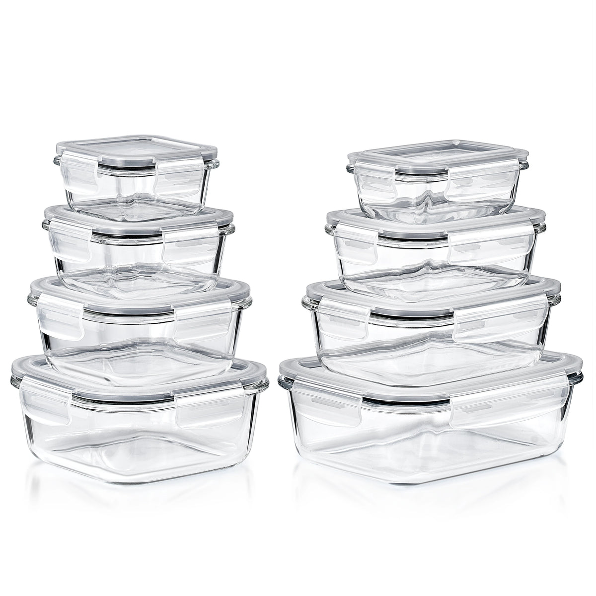 Sorbus Glass Food Storage Containers with Lids (16 Pcs)