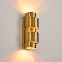 2 - Light Steel Flush Mounted Ring Wall Sconce
