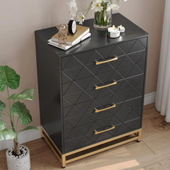 Chest of 4 Drawers Dresser with Metal Handle