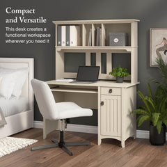 Bush Home Salinas Small Computer Desk with Storage Hutch
