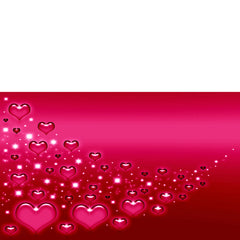 Contemporary Valentine Themed Rectangle Shape Wall Art, Red - 6 x 12
