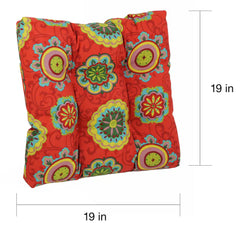 19-inch Square Tufted Indoor/Outdoor Chair Cushions (Set of 4) - 19" x 19"